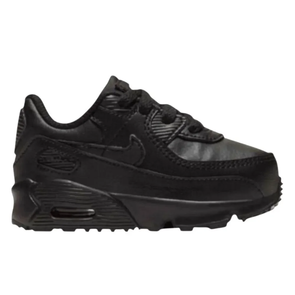 NIKE Air Max 90 'Triple Black' TD Sneakers Size 10.5C